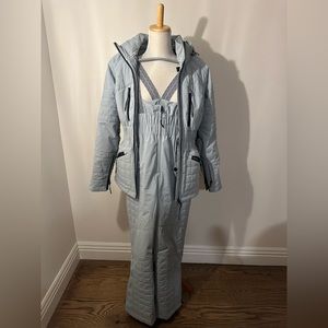 Free People All Prepped ski jacket & bibs set Small Aqua Haze